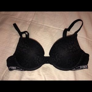 NEVER WORN black Pink push up bra
